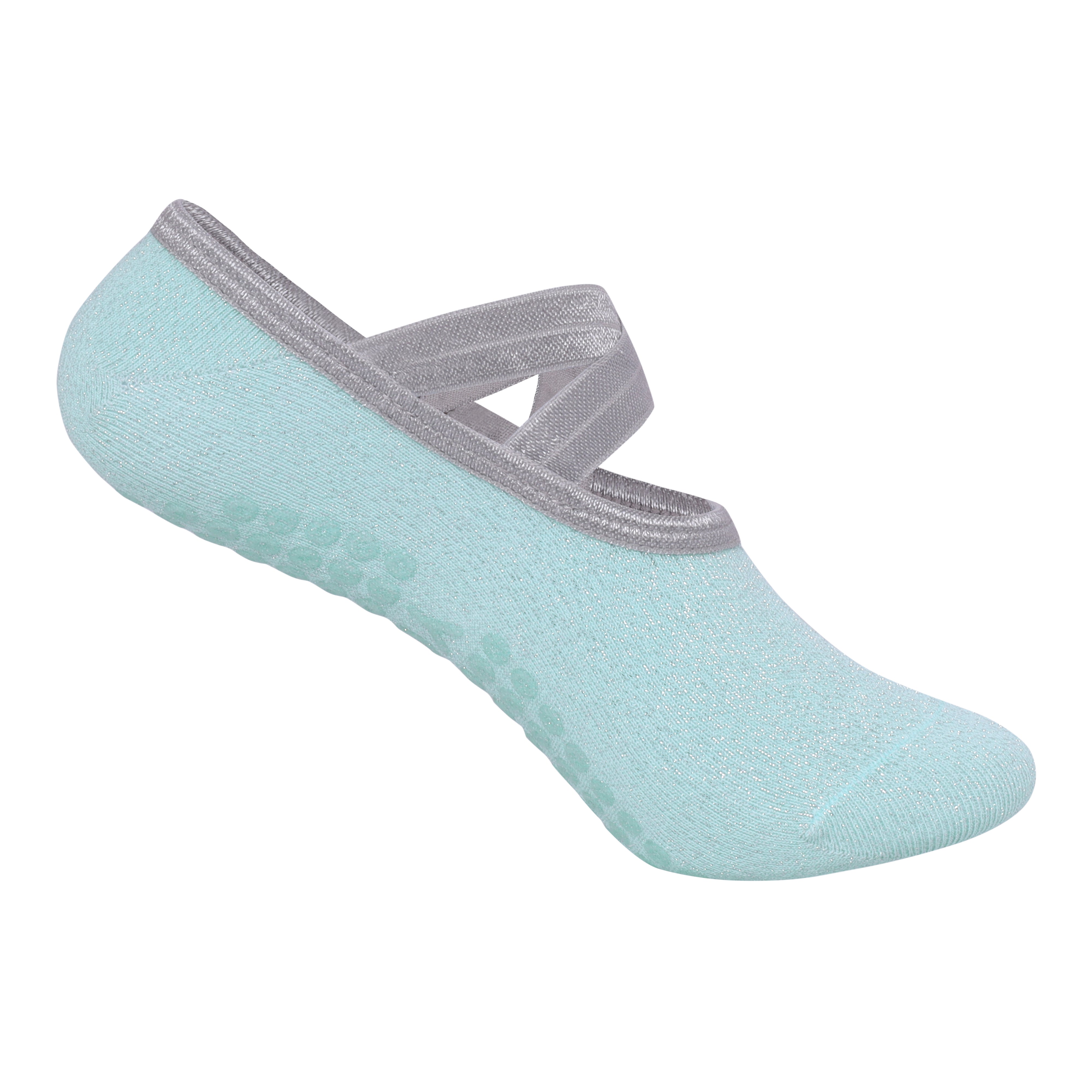 Yoga and Pilates Non-Slip Socks for Women - Shimmer Mint Green