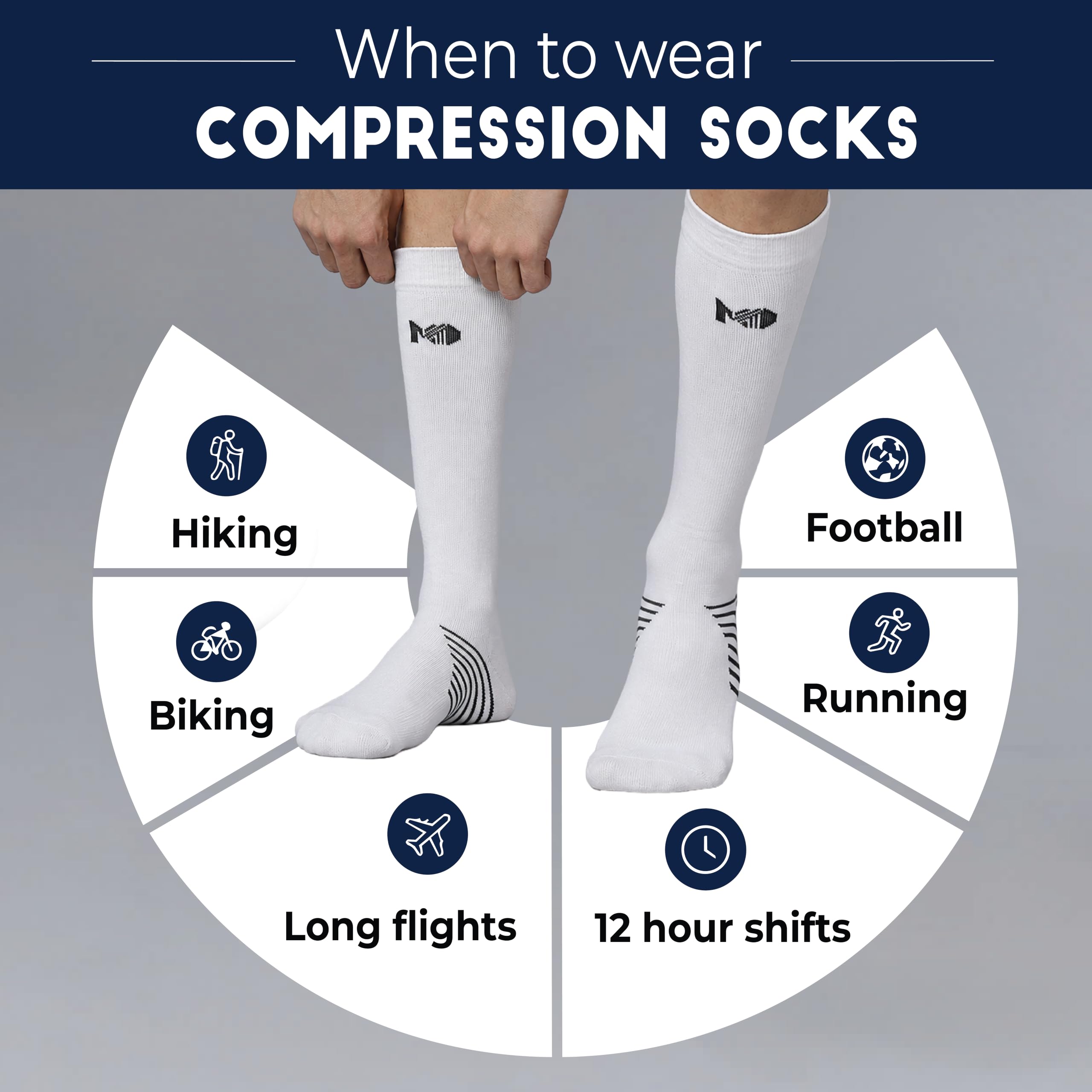Bamboo Compression Socks for Men (Off White)