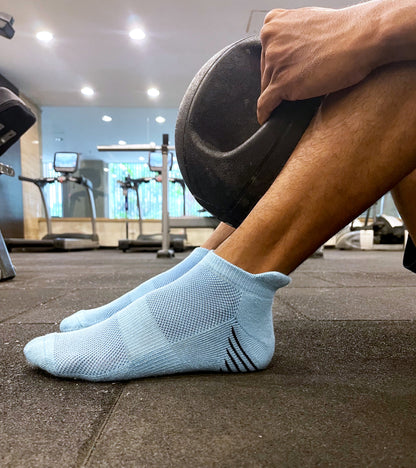 Light Blue Bamboo Sports Socks For Men