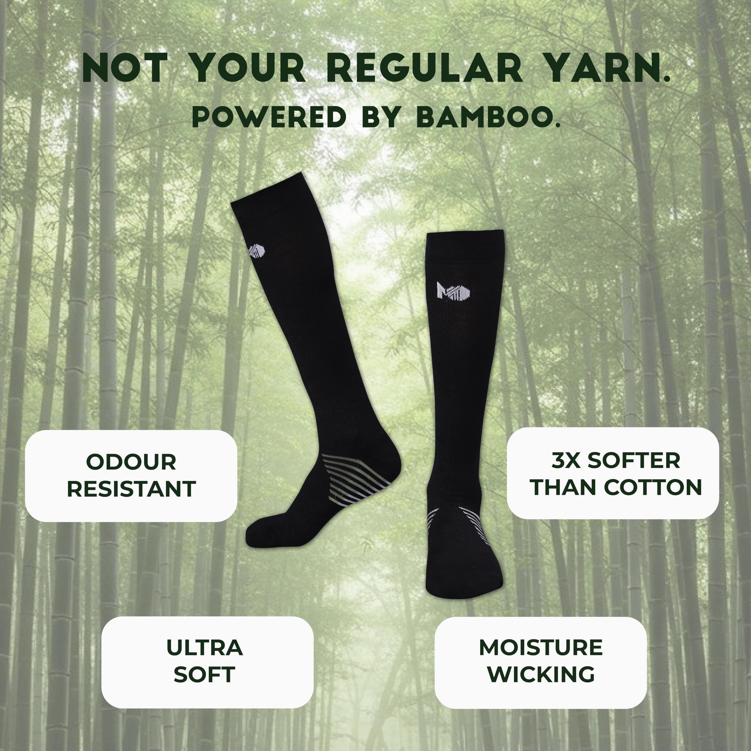 Bamboo Compression Socks for Men (Black)
