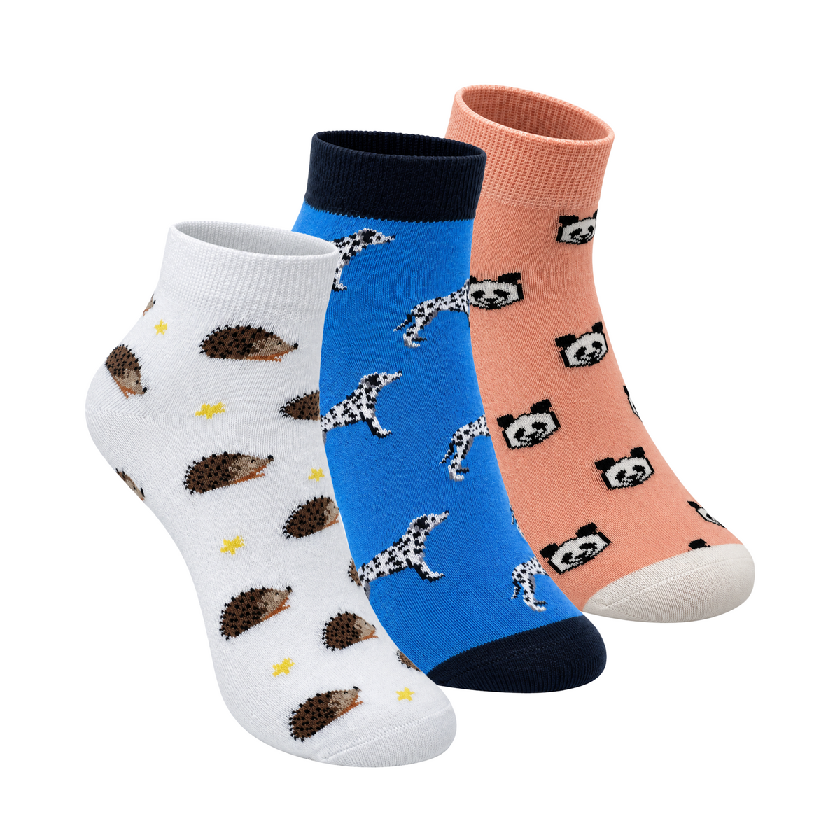 Animals Vibes Set-of-3 Ankle Socks for Men