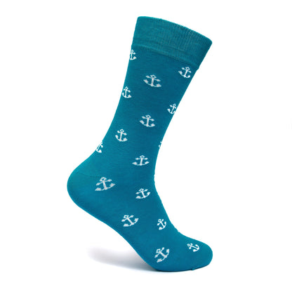 ANCHORMAN MEN CREW SOCKS | men socks- Mint & Oak