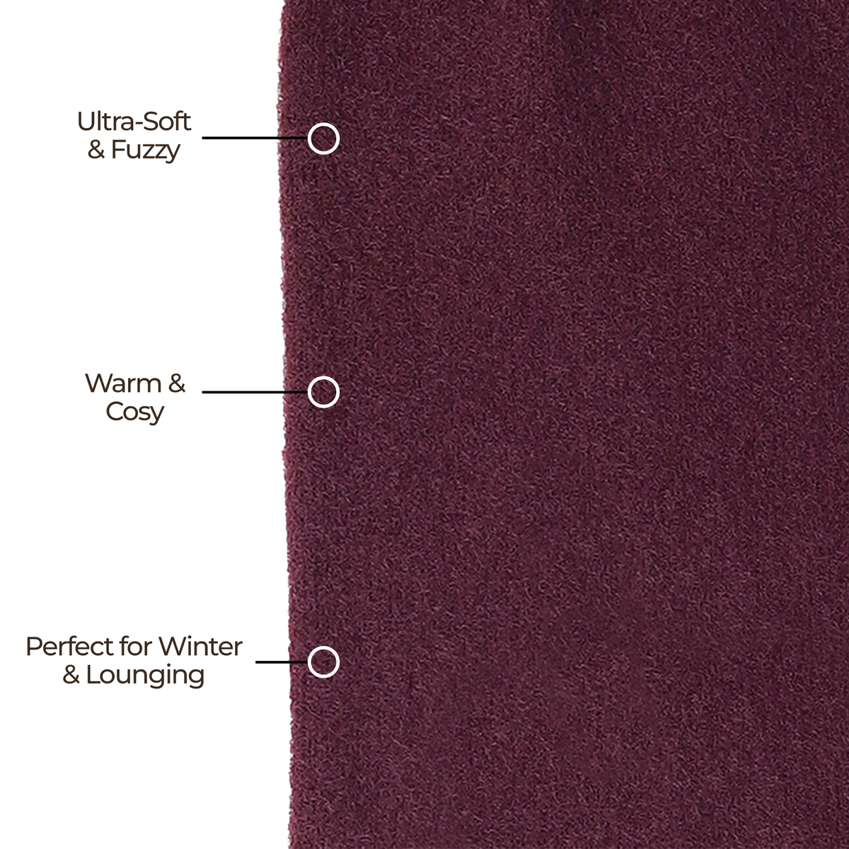 Women fuzzy Crew length socks - (WINE)