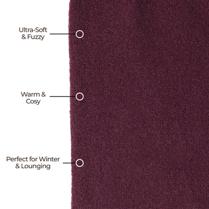 Women fuzzy Crew length socks - (WINE)