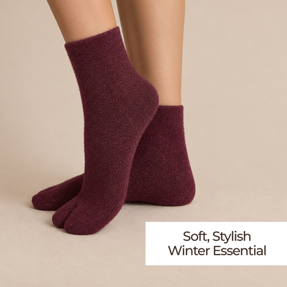 Women fuzzy Crew length socks - (BEIGE, BROWN, WINE)