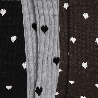 Women's Wool blend Crew Set of 3 Socks - (Grey, Black, Dark Brown)