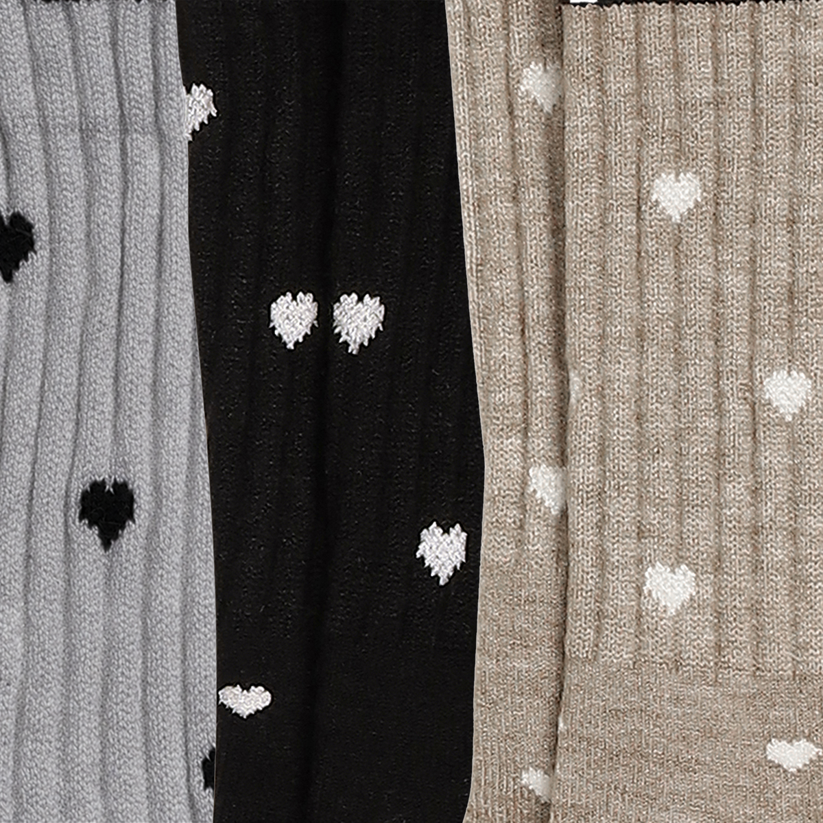 Women's Wool blend Crew Set of 3 Socks - (Grey, Beige, Black)