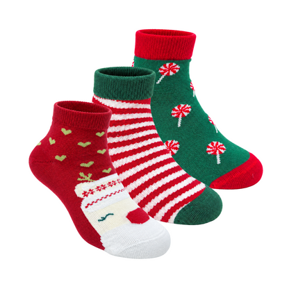 Santa’s Little Sock Squad Kids Christmas Socks Pack of 3