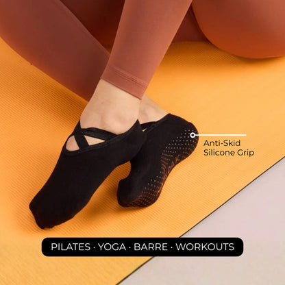 Yoga and Pilates Non-Slip Socks for Women - Black