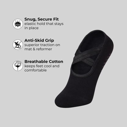 Yoga and Pilates Non-Slip Socks for Women - Black
