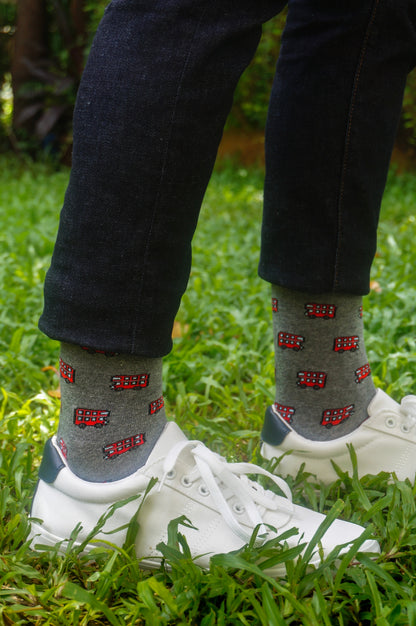 Double Decker Bus Men's Crew Socks