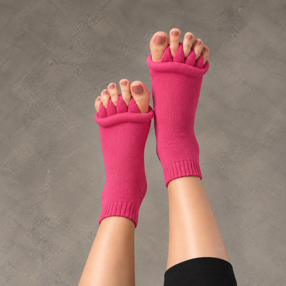 Foot Alignment Socks with Toe Separators Set Of 3- (Black, Blue, Pink)