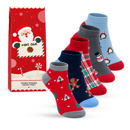 Magical Christmas Set-of-5 Ankle Socks for Women