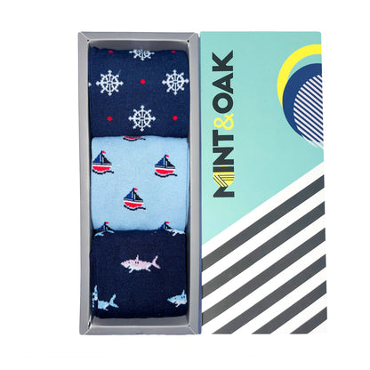Sea You Soon Set-of-3 Crew Socks for Men