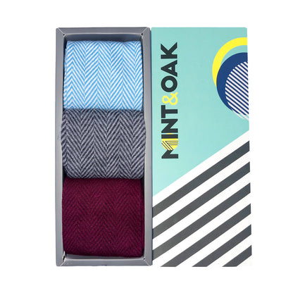 Herringbone House Set-of-3 Crew Socks for Men