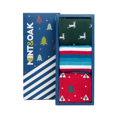 Christmas Smiles Set-of-3 Crew Socks for Men