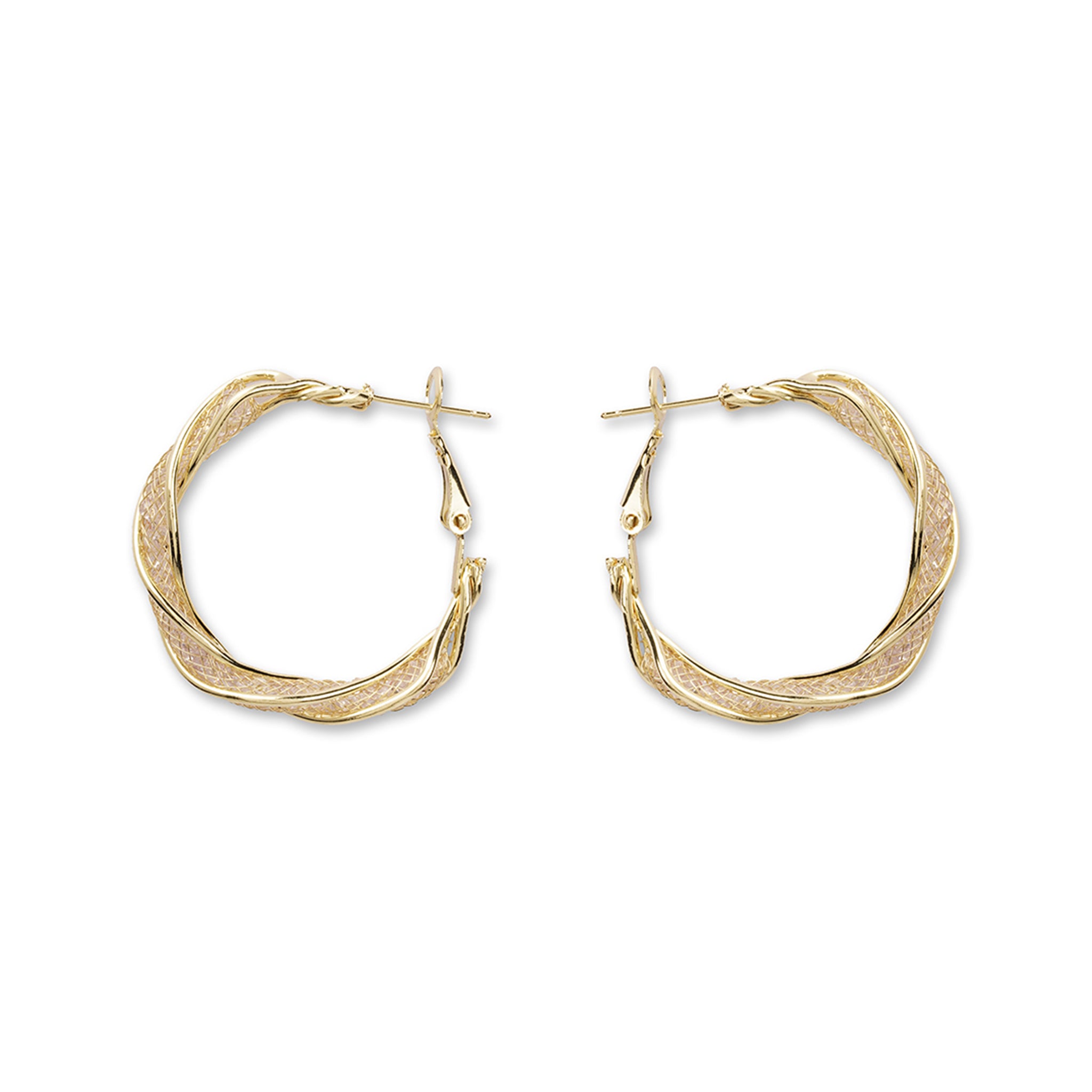 Golden twisted jali hoops