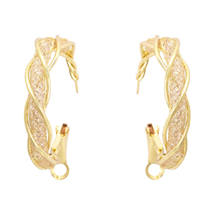 Golden twisted jali hoops