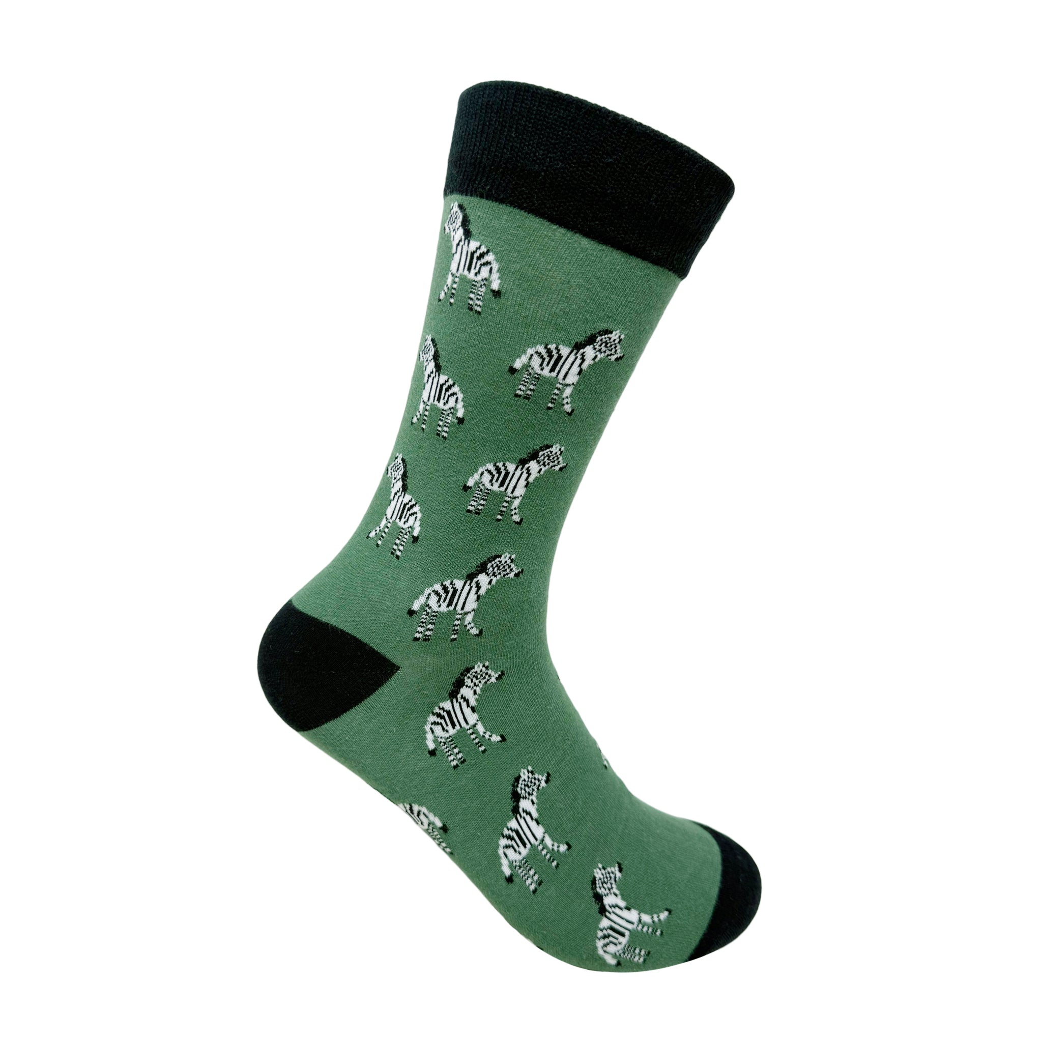 Zebra Fun Crew Socks For Men