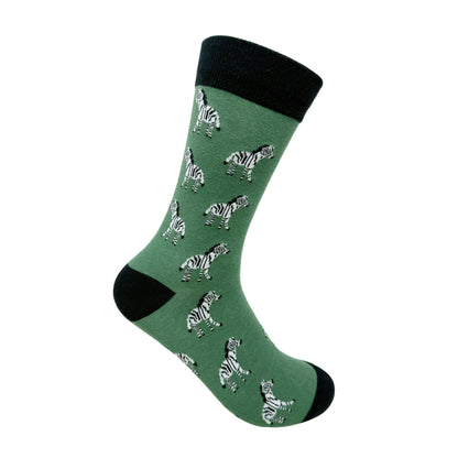 Zebra Fun Crew Socks For Men