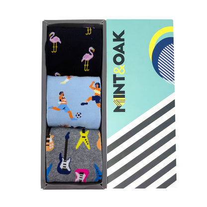 Triple Treat Box Set-of-3 Crew Socks for Men