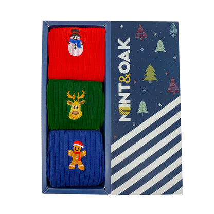 Merry Feet Set-of-3 Crew Socks for Men