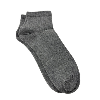 Ribbed Ankle Socks For Men - Light Grey
