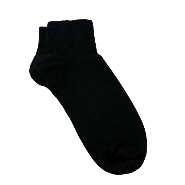 Black Ribbed Ankle Socks For Men