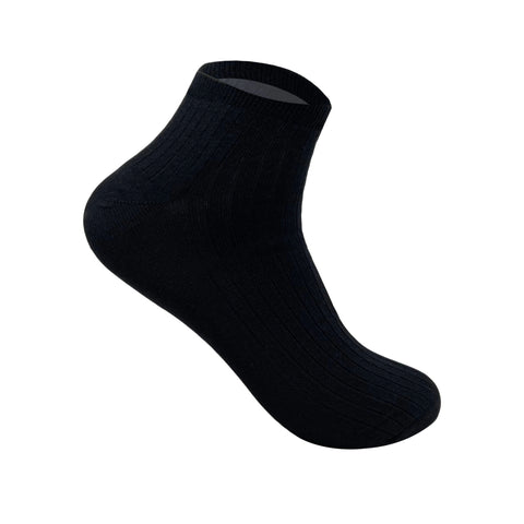 Black Ribbed Ankle Socks For Men