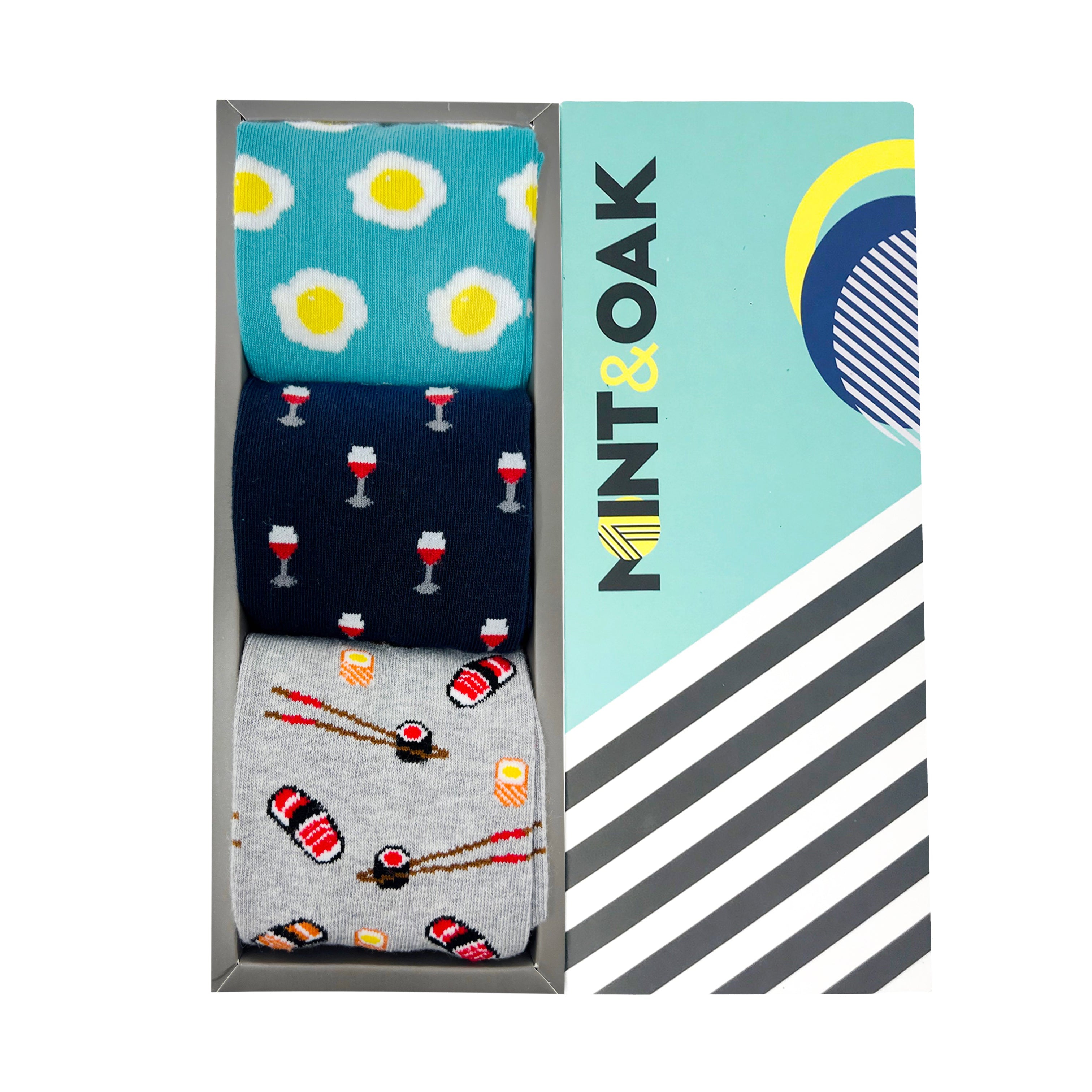 Tasty Toes Set-of-3 Crew Socks for Men