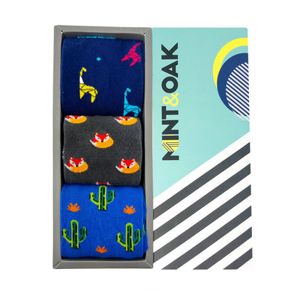 Toe-tally Cool Set-of-3 Crew Socks for Men