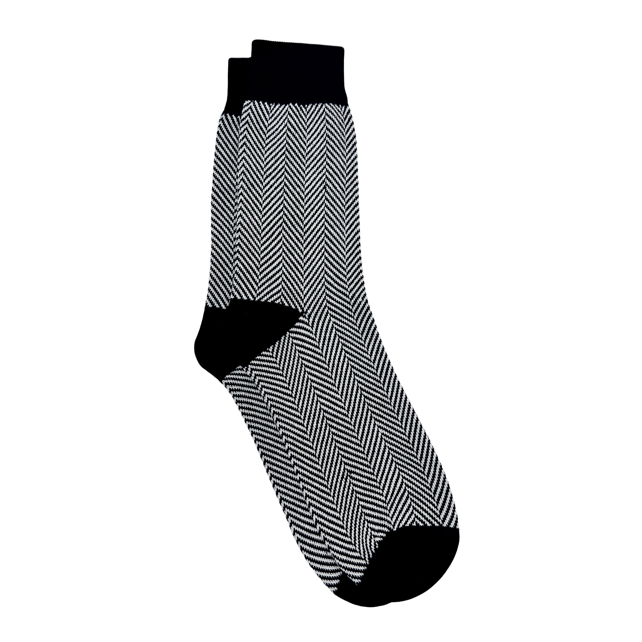 Herringbone Men's Crew Socks - Black