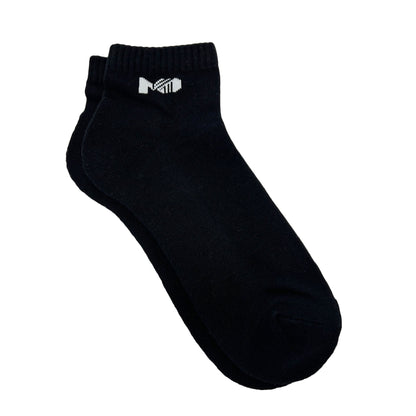 Cushioned Terry Sports Ankle Socks For Men - Black