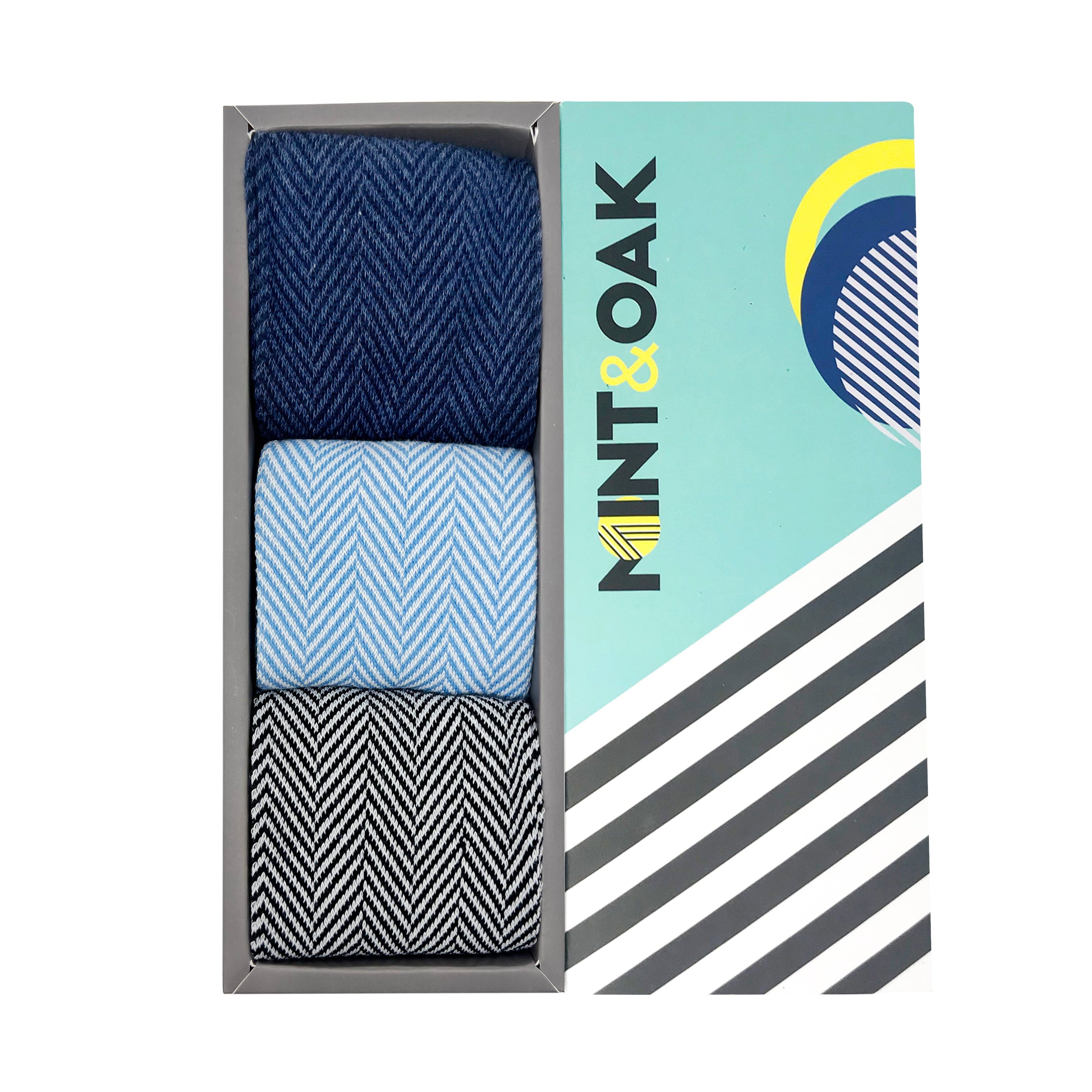 Refined Herringbone Trio Set-of-3 Crew Socks for Men