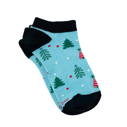 Green Xmas Ankle Socks for Women