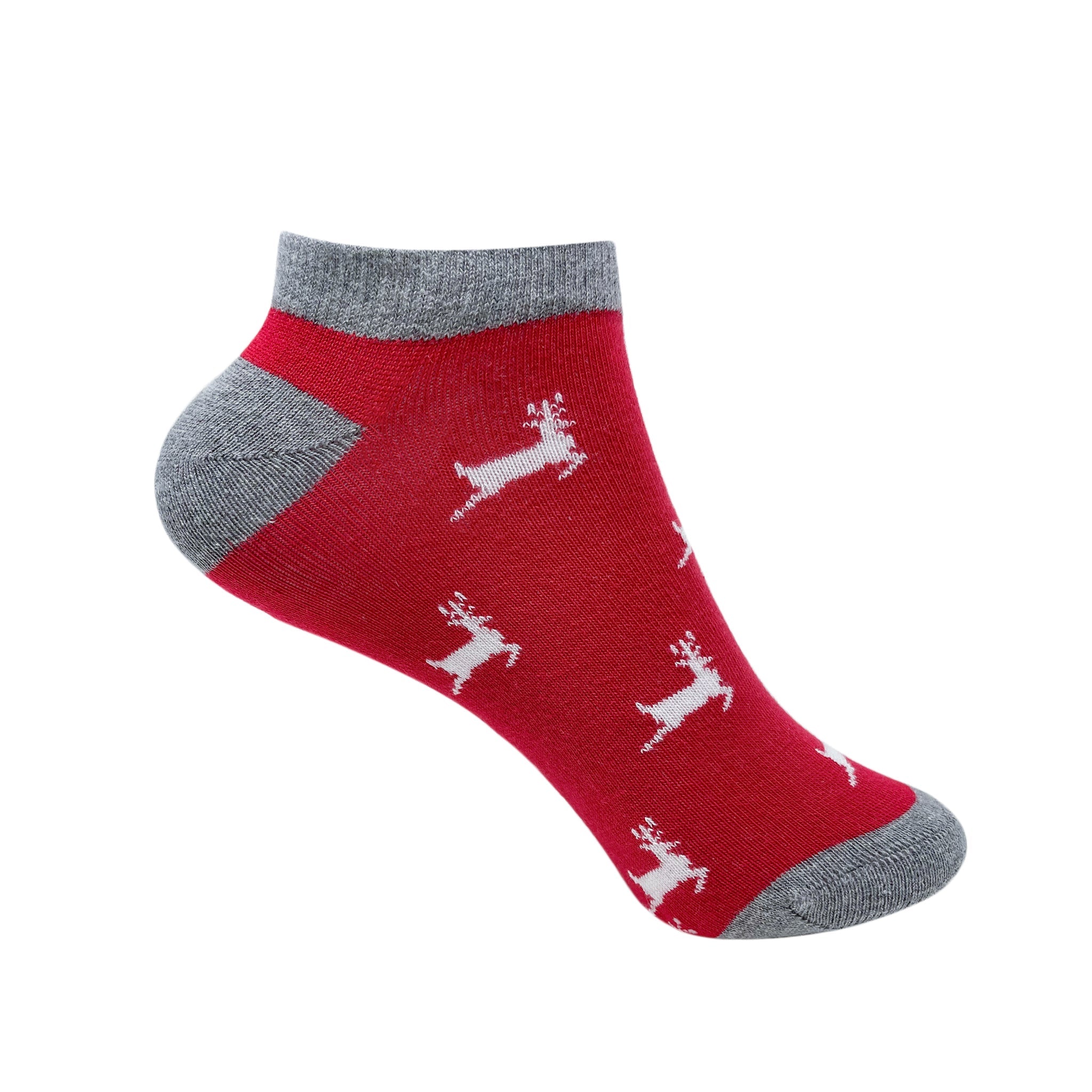 Red Dasher Ankle Socks for Women