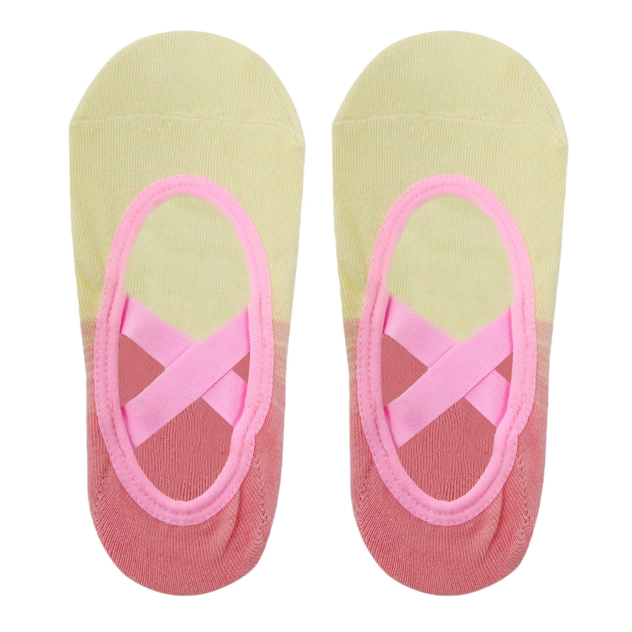 Yoga and Pilates Non-Slip Socks for Women - Two Toned Cream & Pink
