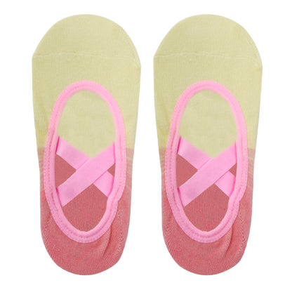 Yoga and Pilates Non-Slip Socks for Women - Two Toned Cream & Pink