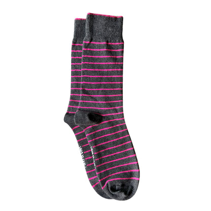 Dapper Pink Stripes Men's Crew Socks