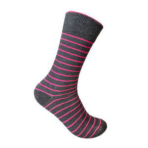 Dapper Pink Stripes Socks For Men