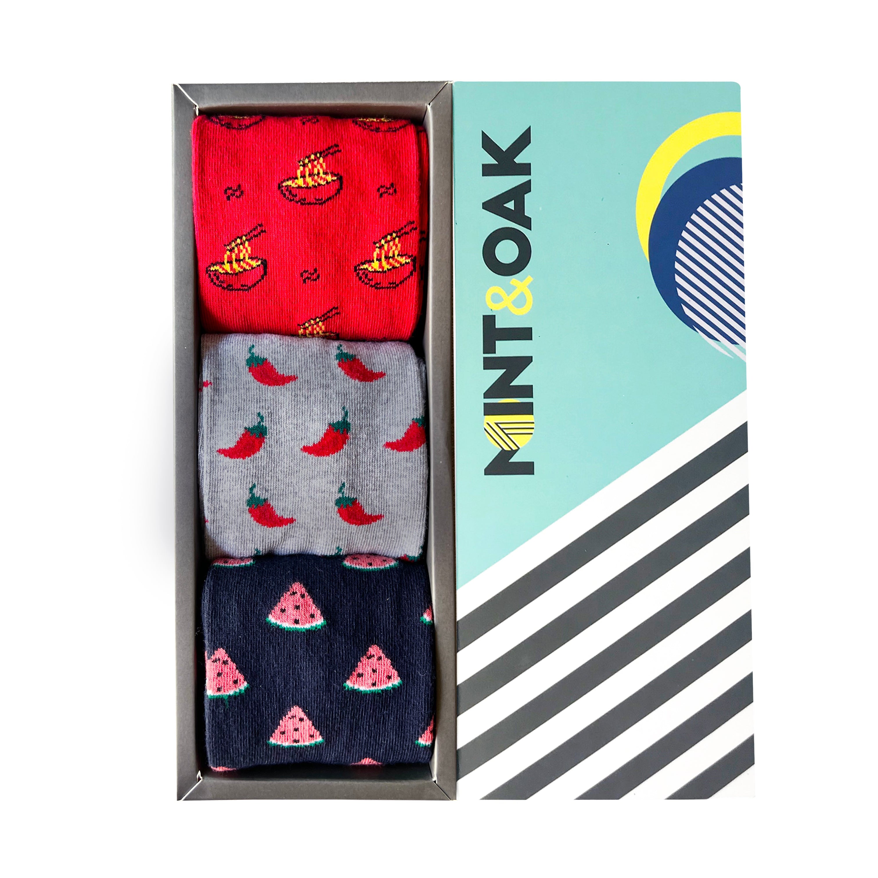 Foodie Set-of-3 Crew Socks for Men