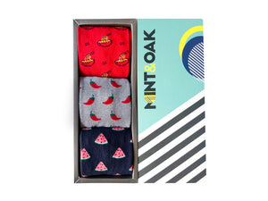 Gift box of 3 - Foodie Socks Collection For Men