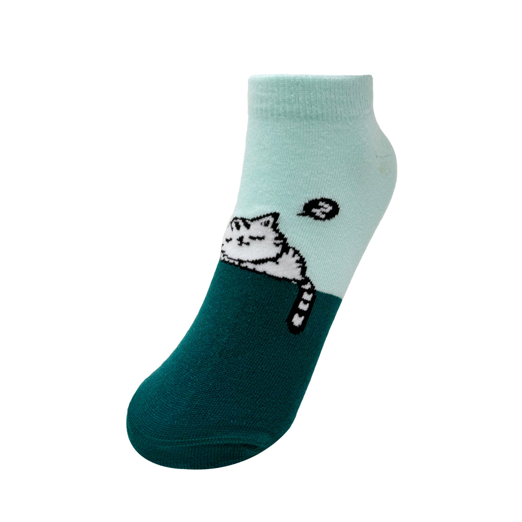 Cat On A Ledge Ankle Socks For Women