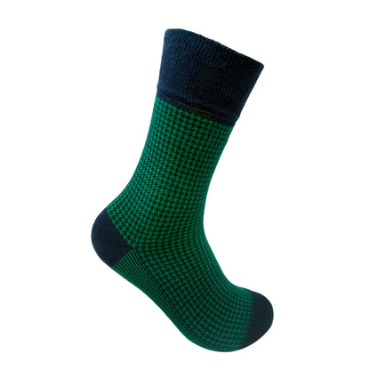 Houndstooth Men's Crew Socks - Green
