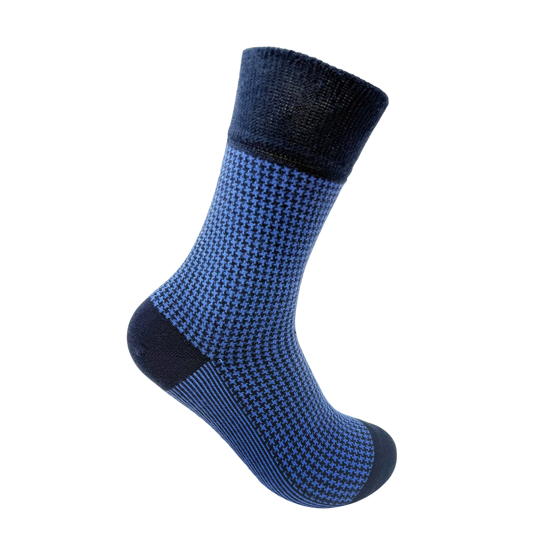 Houndstooth Men's Crew Socks - Blue