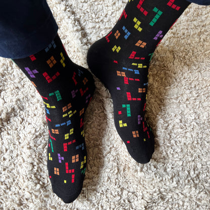 Stripe & Pop Set-of-3 Crew Socks for Men