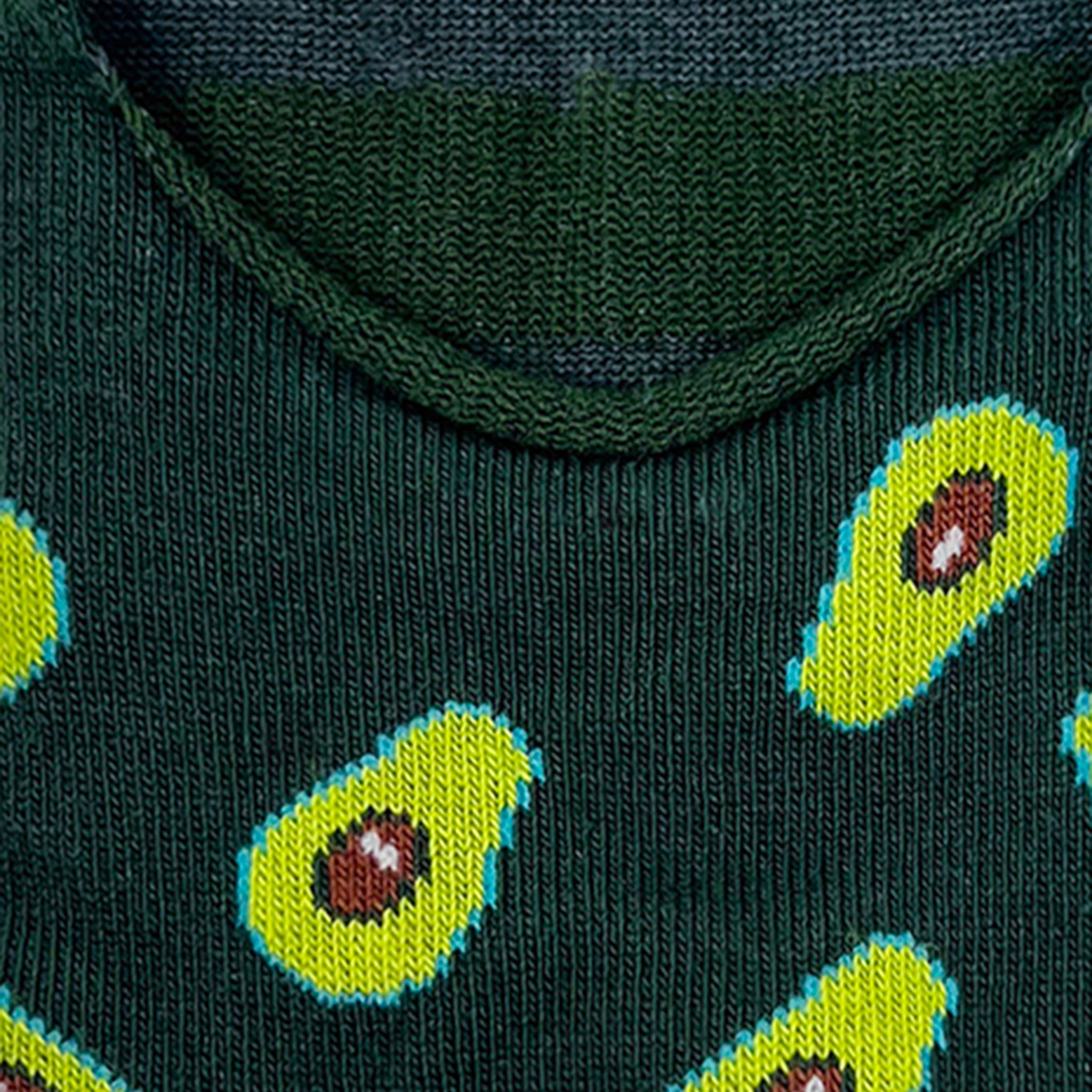 No-Show Loafer Socks for Men (Avocado on Toes)