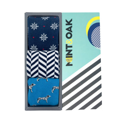 Pattern Fusion Set-of-3 Crew Socks for Men