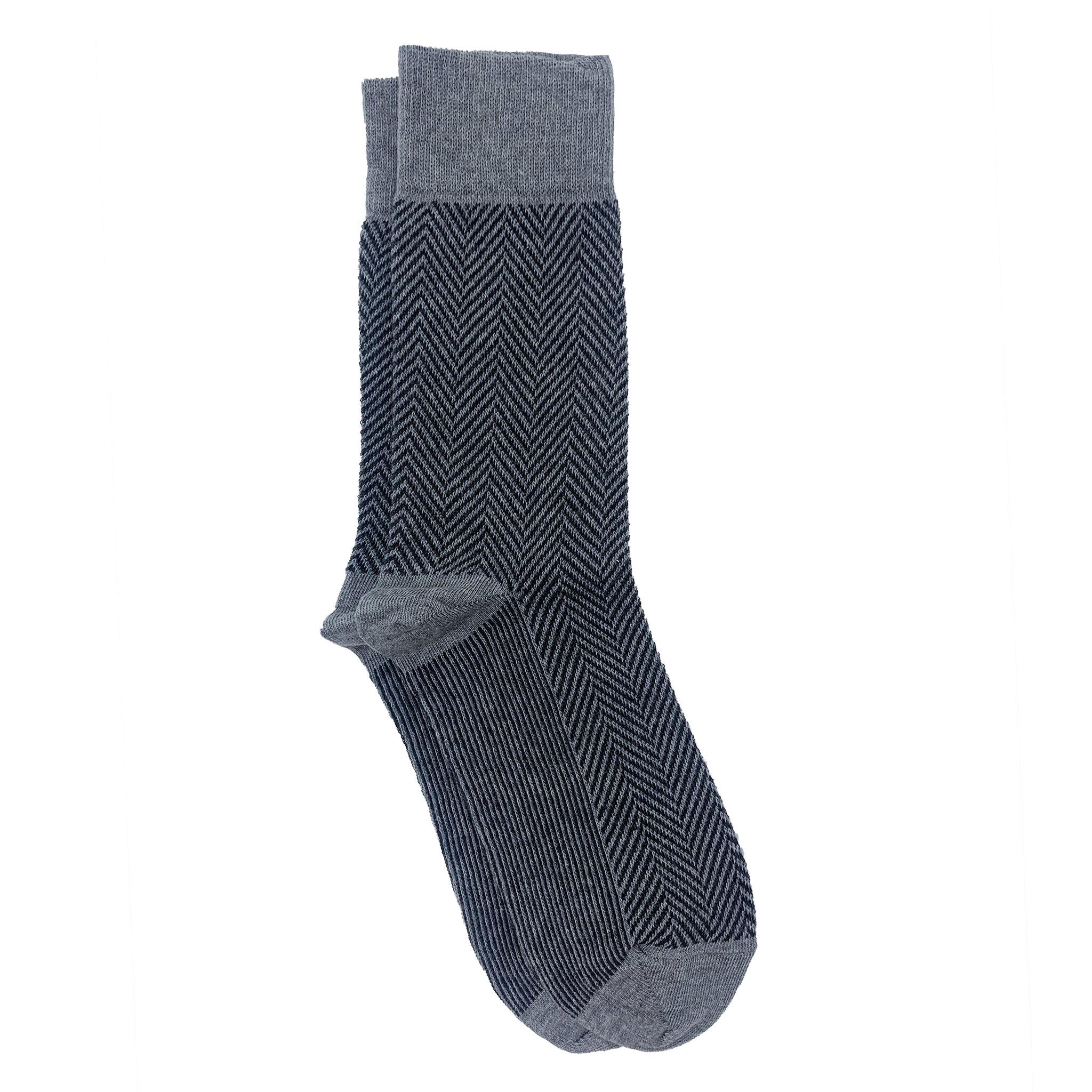 Herringbone Men's Crew Socks (Grey)