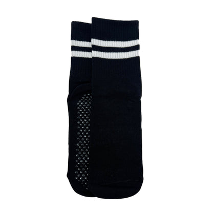 Men’s Crew Length Performance Grip Socks – Black